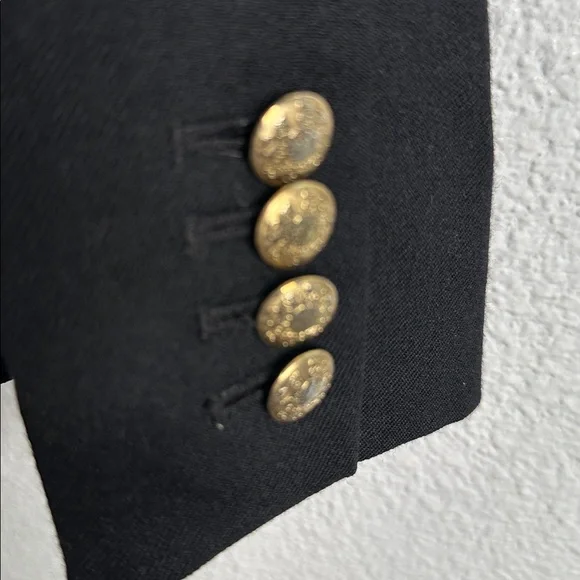 J. Crew Black school boy wool Blazer Gold Buttons size 4 preppy, office, career